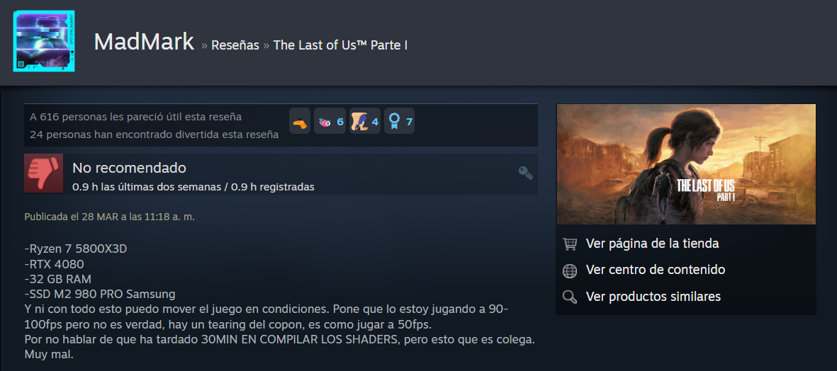 The Last of Us Part I Steam reseña 2